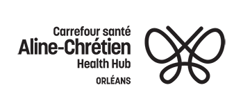 Logo Carrefour santé Aline-Chrétien, noir, horizontal